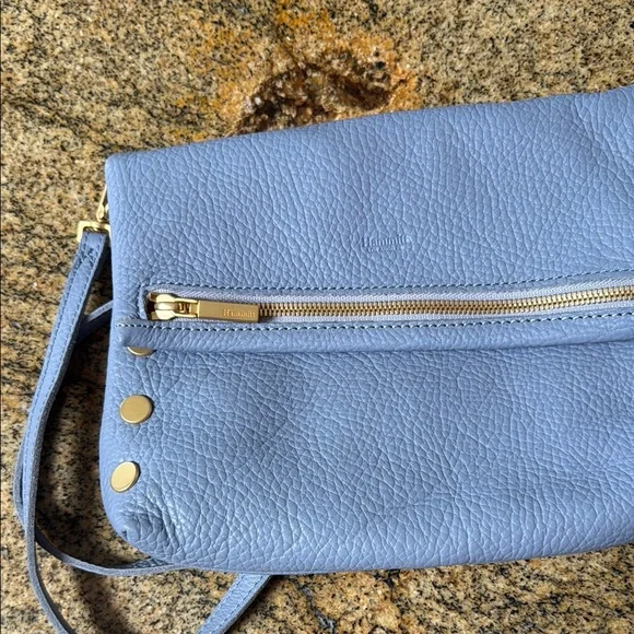 Hammitt  Baby Blue/ Lilac Pebbled Leather Crossbody Bag Like New - Picture 8 of 11